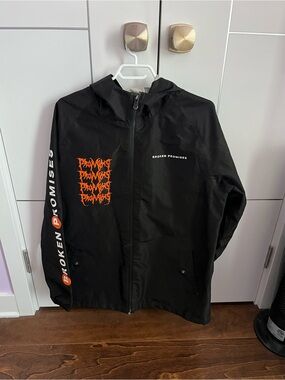 Broken Promises Black Hooded Windbreaker Jacket - Men's
